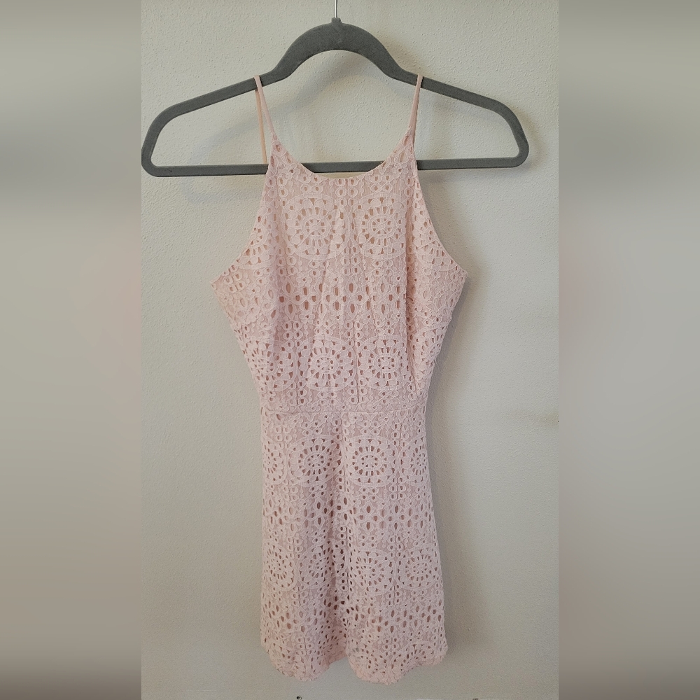 Pink Lace Mini Dress